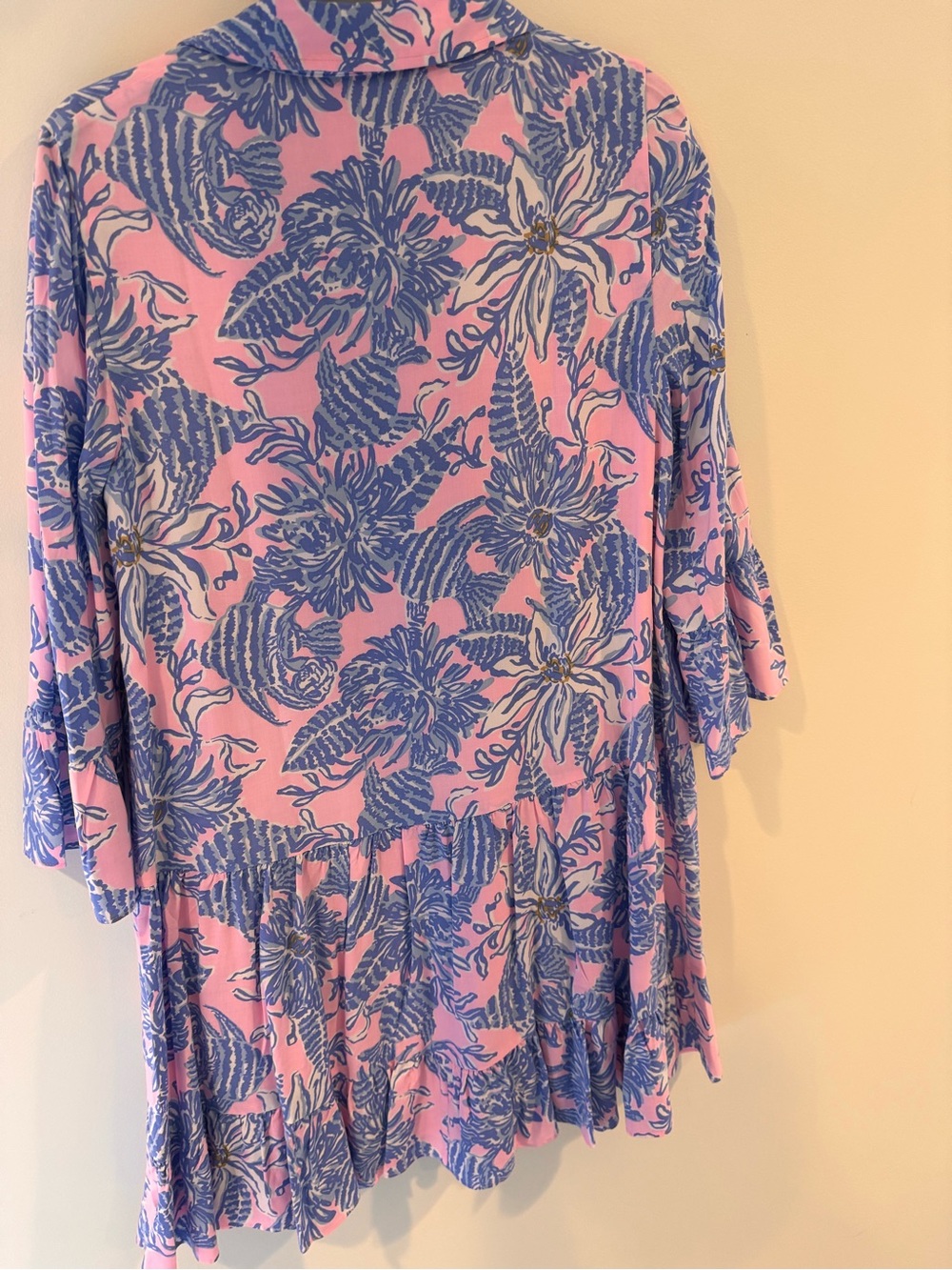 Lilly Pulitzer Pink and Blue Floral Button-Front Tunic - Picture 2 of 2
